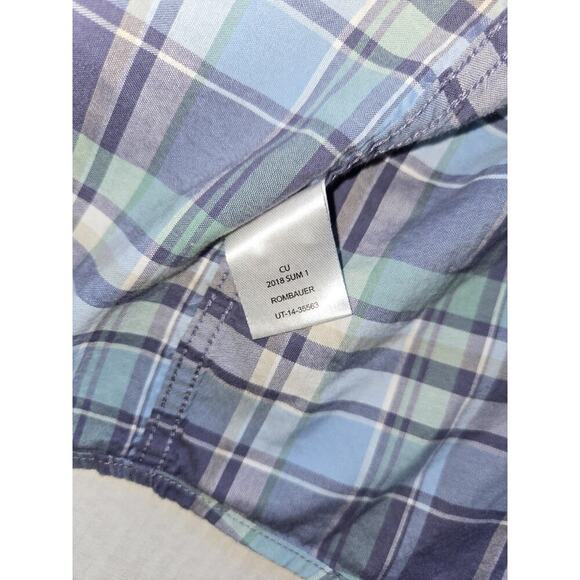 UNTUCKit Shirt Men Medium Blue Plaid RomBauer Preppy Long Sleeve Slim - Picture 5 of 11